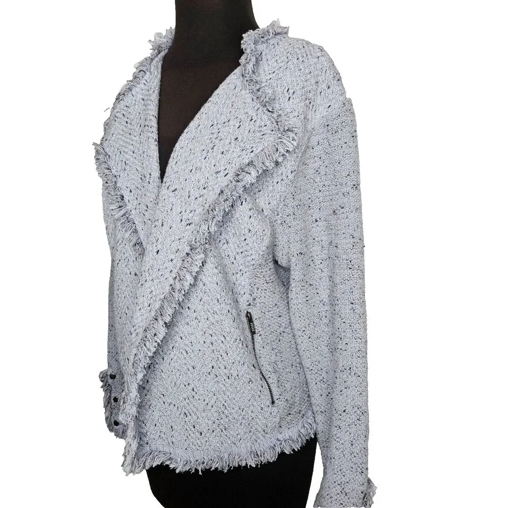 NIC + ZOE Fringe Mix Knit Blazer Jacket XXL Career Workwear Blue